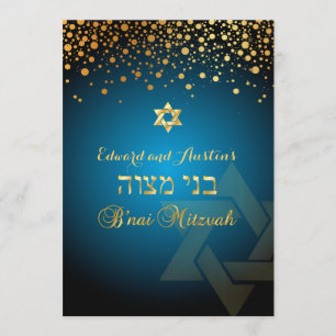 Invitation PixDezines DERRIÈRE OR/B'nai Mitzvah/DO-IT-YOURSEL