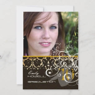 Invitation PixDezines Desiree Damask/Invitations de diplôme 2