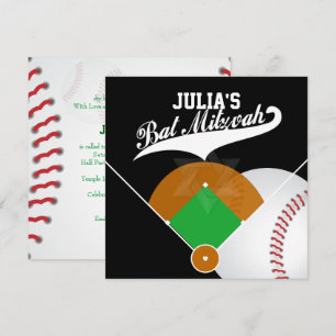 Invitation PixDezines ✡ Diamant de baseball/ Bat mitzvah