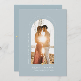 Invitation PixDezines do-it-yourself couleur Dusty Blue Arch 