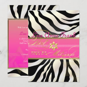 Invitation PixDezines DO-IT-YOURSELF couleur/zèbre, Bat mitzv