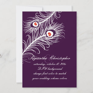 Invitation PixDezines do-it-yourself couleurs, plumes paon su