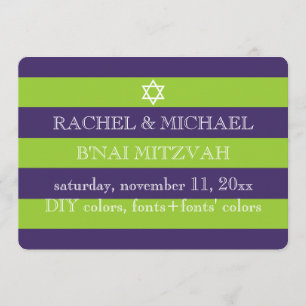 Invitation PixDezines DO-IT-YOURSELF couleurs/rayures bnai mi
