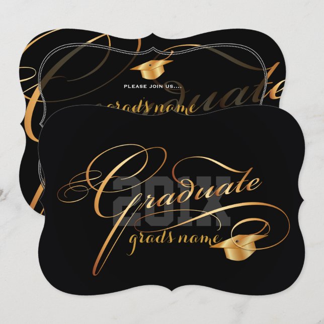 Invitation PixDezines DO-IT-YOURSELF graduation couleur/Casqu (Devant / Derrière)