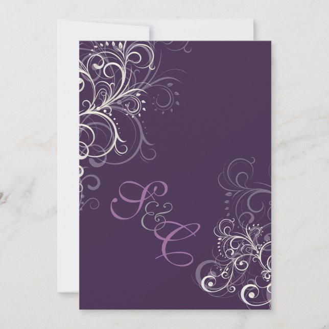 Invitation PixDezines do-it-yourself tourbillons couleur/prum (Devant)