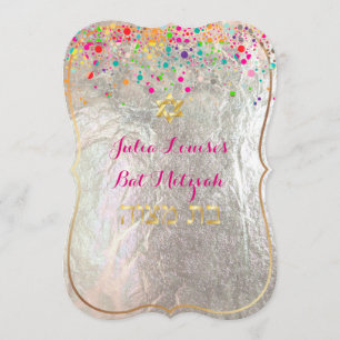 Invitation PixDezines ébloui/arc-en-ciel/bat mitzvah