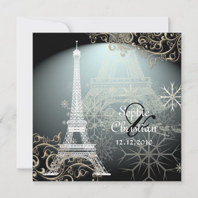Invitation PixDezines EIFFEL TOUR INVITATIONS/ARRIÈRE - PLAN  (Devant)