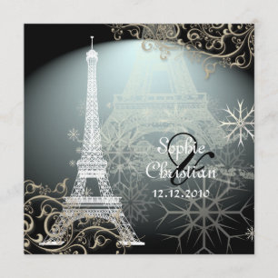 Invitation PixDezines EIFFEL TOUR INVITATIONS/ARRIÈRE - PLAN 