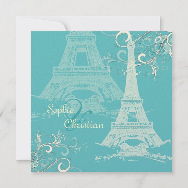 Invitation PixDezines EIFFEL TOUR INVITATIONS/ARRIÈRE - PLAN  (Devant)