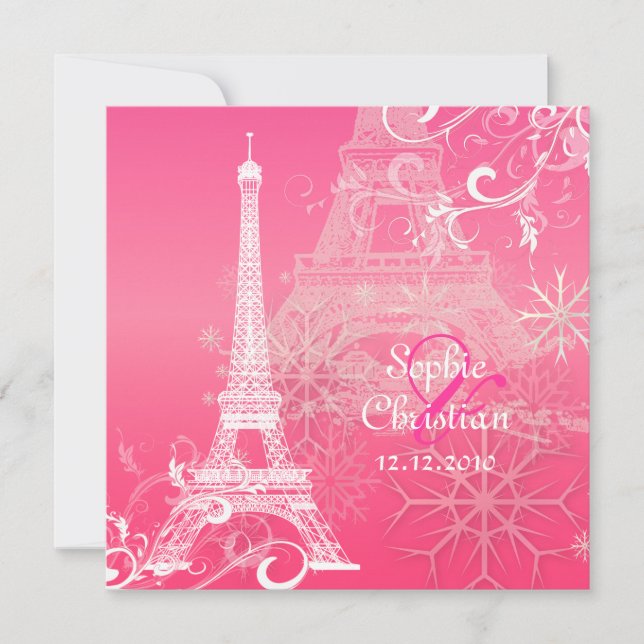 Invitation PixDezines EIFFEL TOUR INVITATIONS/ARRIÈRE - PLAN  (Devant)