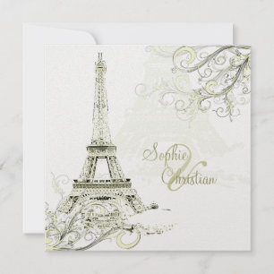 Invitation PixDezines EIFFEL TOUR INVITATIONS/ARRIÈRE - PLAN 