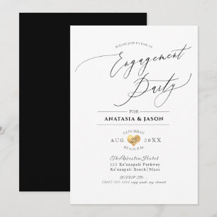 Invitation PixDezines Elegant Luxe Fiançailles de calligraphi