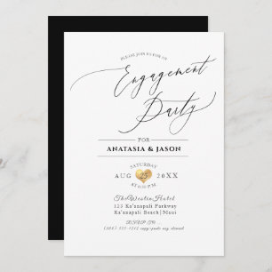 Invitation PixDezines Elegant Luxe Fiançailles de calligraphi