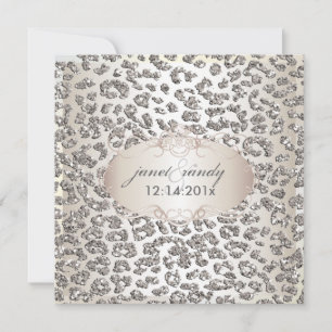 Invitation PixDezines empreintes de léopard/faux parties scin