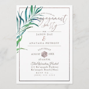 Invitation PixDezines Engagement Party Palm Fronds+Honeypeb