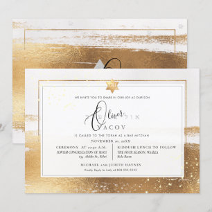 Invitation PixDezines FAUX OR BRUSHSTROKE Mitzvah