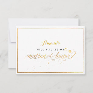 Invitation PixDezines Faux or en sera vous la Matrone d'Honne