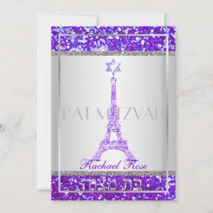 Invitation PixDezines faux parties scintillant eifflel/Bat mi