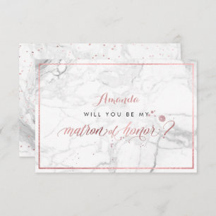 Invitation PixDezines Faux Rose Gold Vous Matron d'honneur