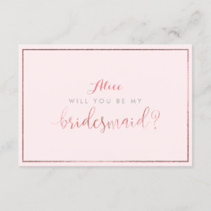 Invitation PixDezines Faux Rose Gold Vous Serez..Bridesmaid