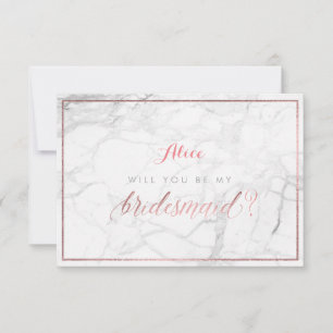 Invitation PixDezines Faux Rose Gold Vous Serez..Bridesmaid