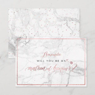 Invitation PixDezines Faux Rose Gold You Métron d'honneur