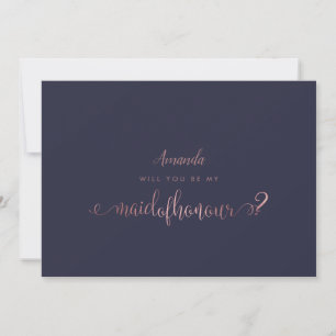 Invitation PixDezines Faux Rose Maid of Honor