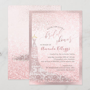 Invitation PixDezines Fête des mariées Blush Pink Gown
