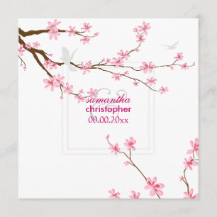 Invitation PixDezines Fleur de cerisiers/arrière - plan do-it