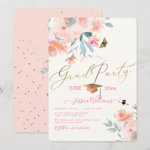 Invitation PixDezines Floral Watercolor Graduation Party