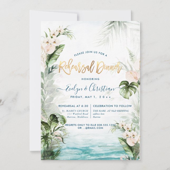 Invitation PixDezines Foliage de la jungle tropicale (Devant)