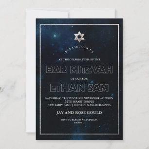 Invitation PixDezines Galaxy /Space Bat mitzvah