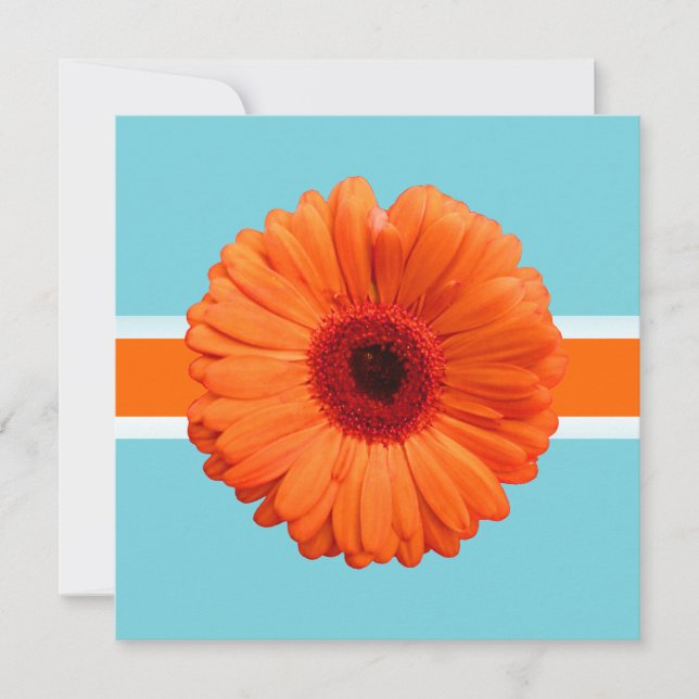 Invitation PixDezines Gerbera, orange/couleurs de fond diy (Devant)