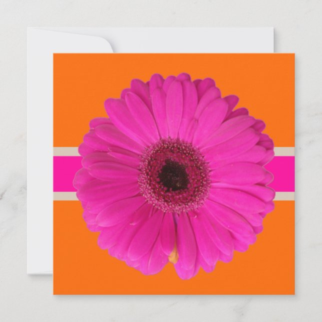 Invitation PixDezines Gerbera, rose/do-it-yourself arrière -  (Devant)