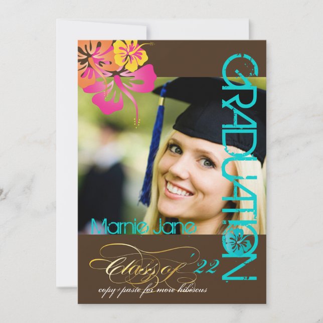 Invitation PixDezines, Graduation 2011, Couleur personnalisée (Devant)