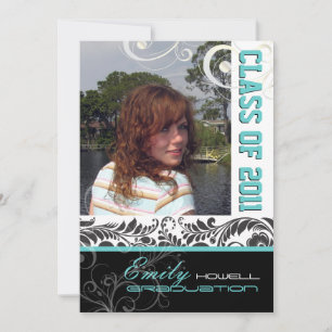 Invitation PixDezines Graduation, Bellissimo Damask