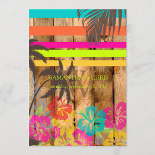 Invitation PixDezines Grunge tropical/thème de plage/couleurs
