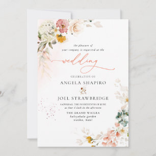 Invitation PixDezines H2 Automne Fleurs Jardin Boho Mariage