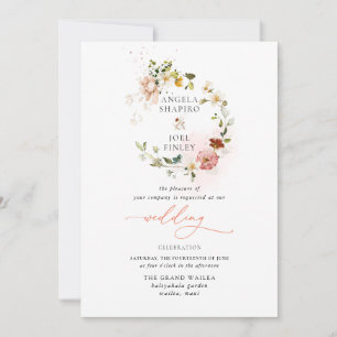 Invitation PixDezines H2 Automne Fleurs Jardin Boho Mariage