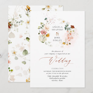 Invitation PixDezines H2 Automne Fleurs Jardin Boho Mariage I