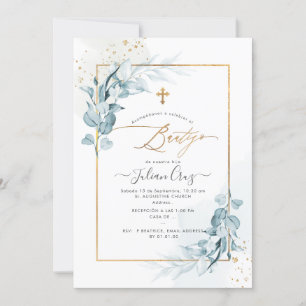 Invitation PixDezines H2 Blue Gum Eucalyptus Bautizo