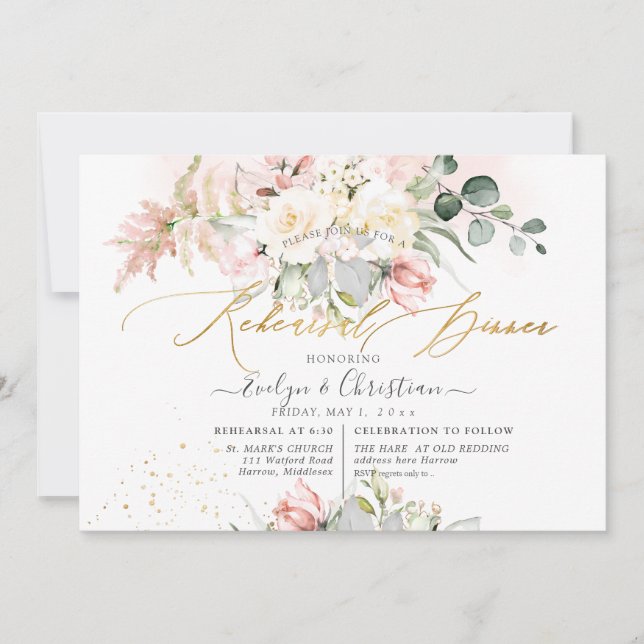Invitation PixDezines H2 Blush Alabaster Rose Rehearsal (Devant)