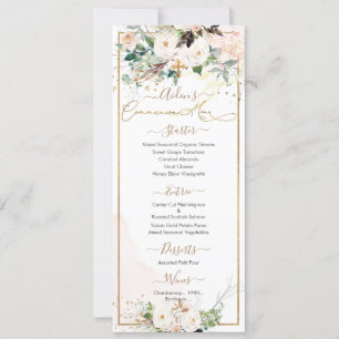Invitation PixDezines H2 Blush Roses première sainte communio