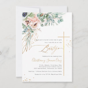 Invitation PixDezines H2 Blush White Anemones Bautizo