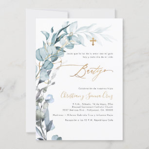 Invitation PixDezines H2 Dusty Blue Gum Eucalyptus Bautizo