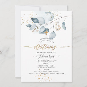 Invitation PixDezines H2 Eucalyptus Blue Gum Baptême