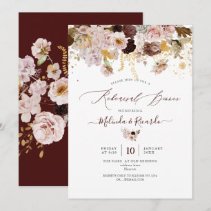 Invitation PixDezines H2 Fleurs d'automne Dîner de répétition