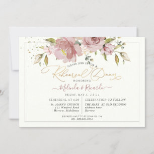 Invitation PixDezines H2 Fleurs Roses Dusty