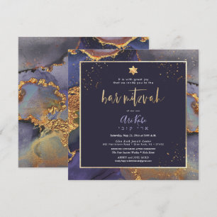 Invitation PixDezines H2 Galaxie moderne Abstrait Bar Mitzvah
