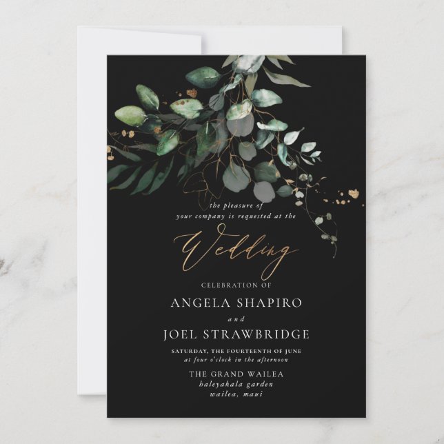 Invitation PixDezines H2 Gomme verte luxuriante Eucalyptus (Devant)